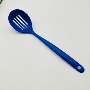 Copco Slotted Spoon Royal Blue Melamine Vintage Kitchen Utensil No 615 12 Inch